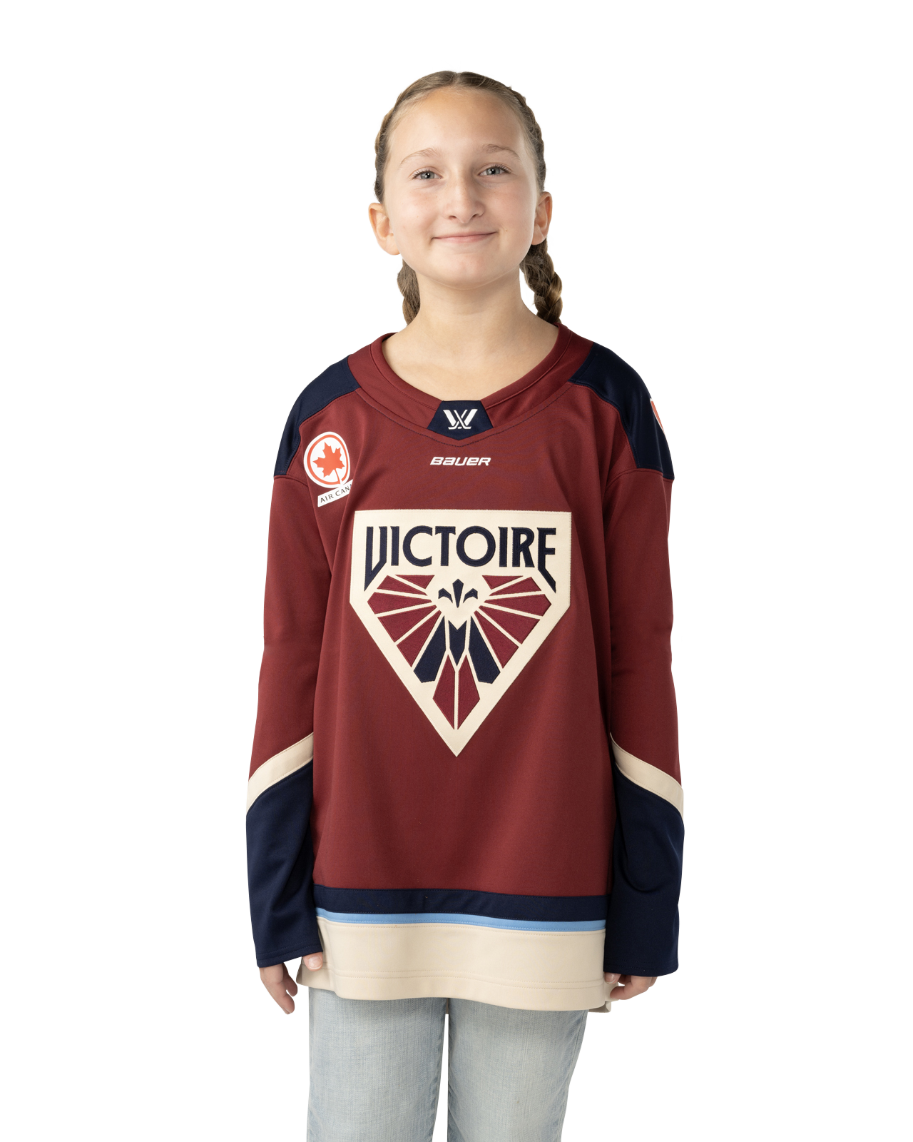 Bauer Youth Pwhl Montreal Victoire Maroon Authentic Jersey Small Medium Red