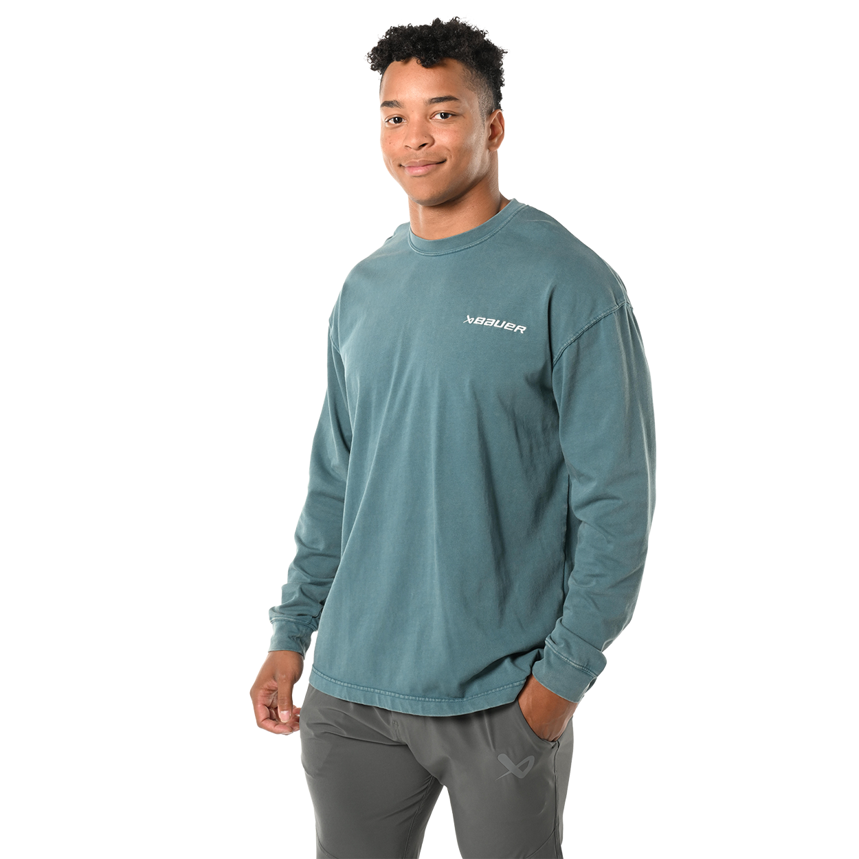 BAUER LONGSLEEVE ACID WASH TEE SENIOR