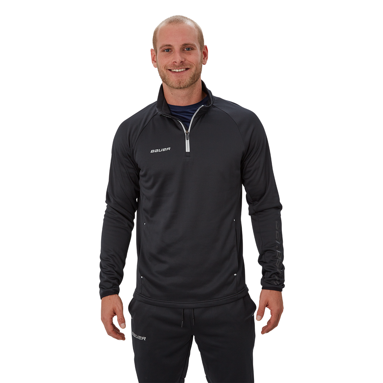 USA Hockey Men's 1/4 Zip Performance Pullover Athletic Sweatshirt Top Shirt  Gray