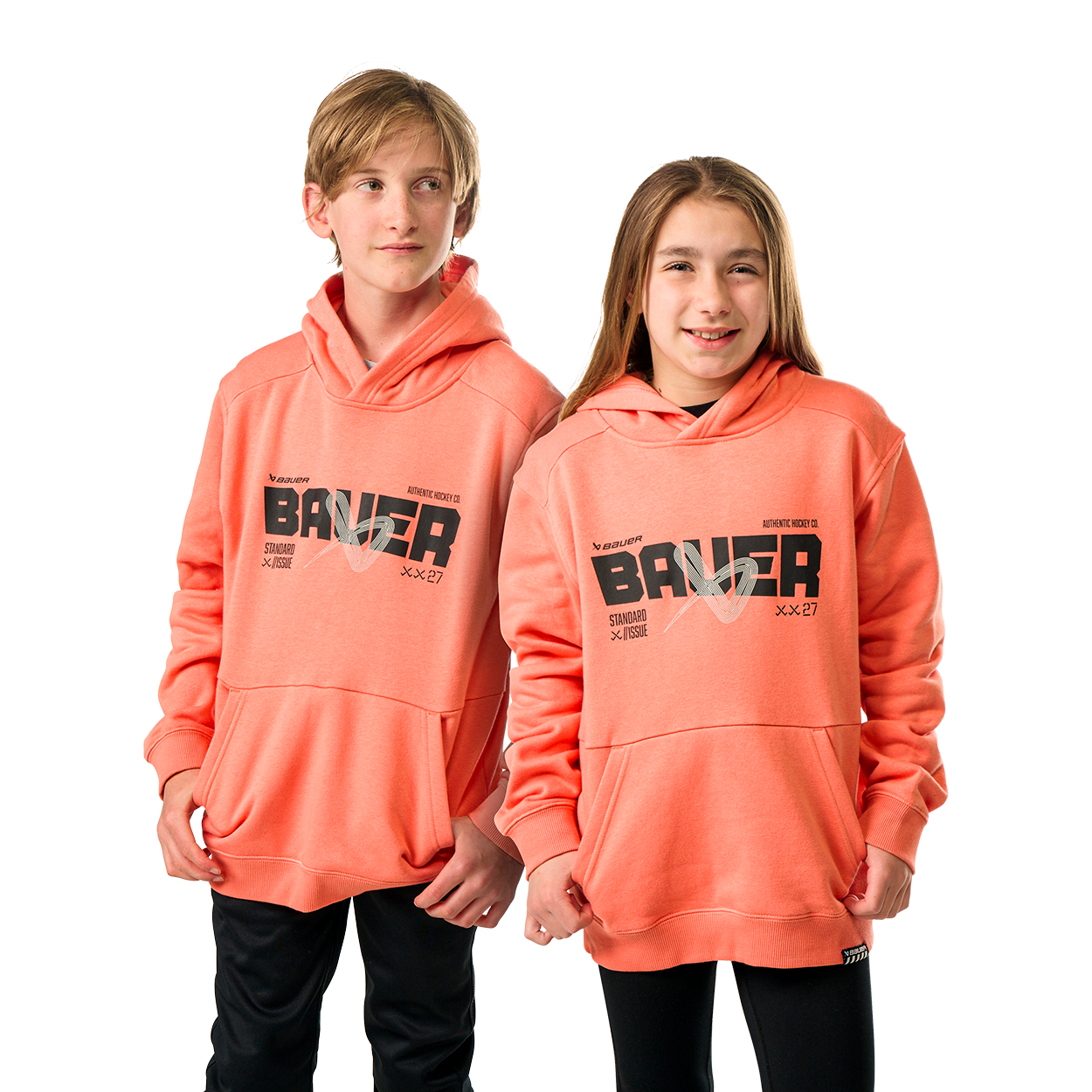 BAUER OVERNIGHT ULTIMATE HOODIE YOUTH CORAL