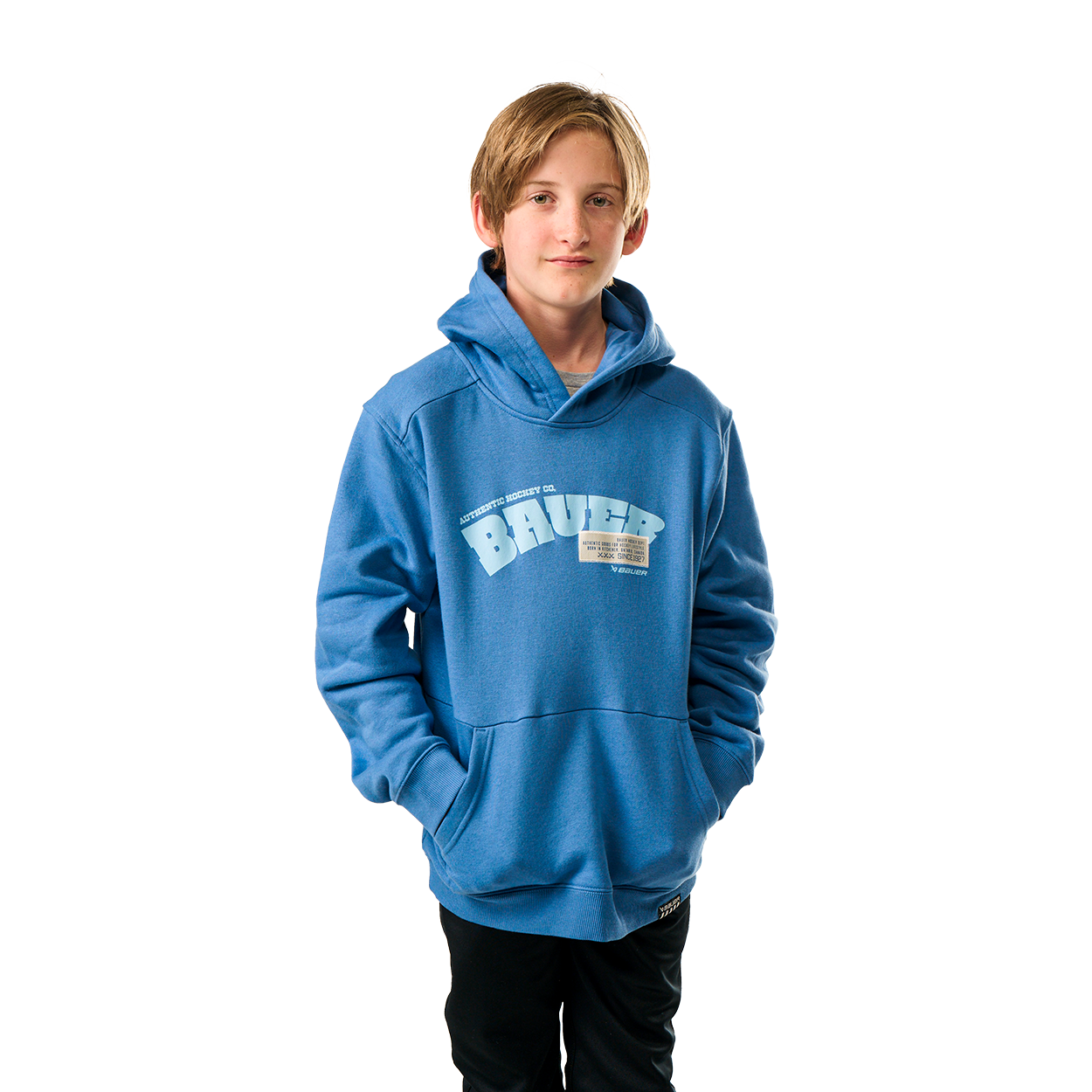 BAUER OVERNIGHT ULTIMATE HOODIE YOUTH BLUE