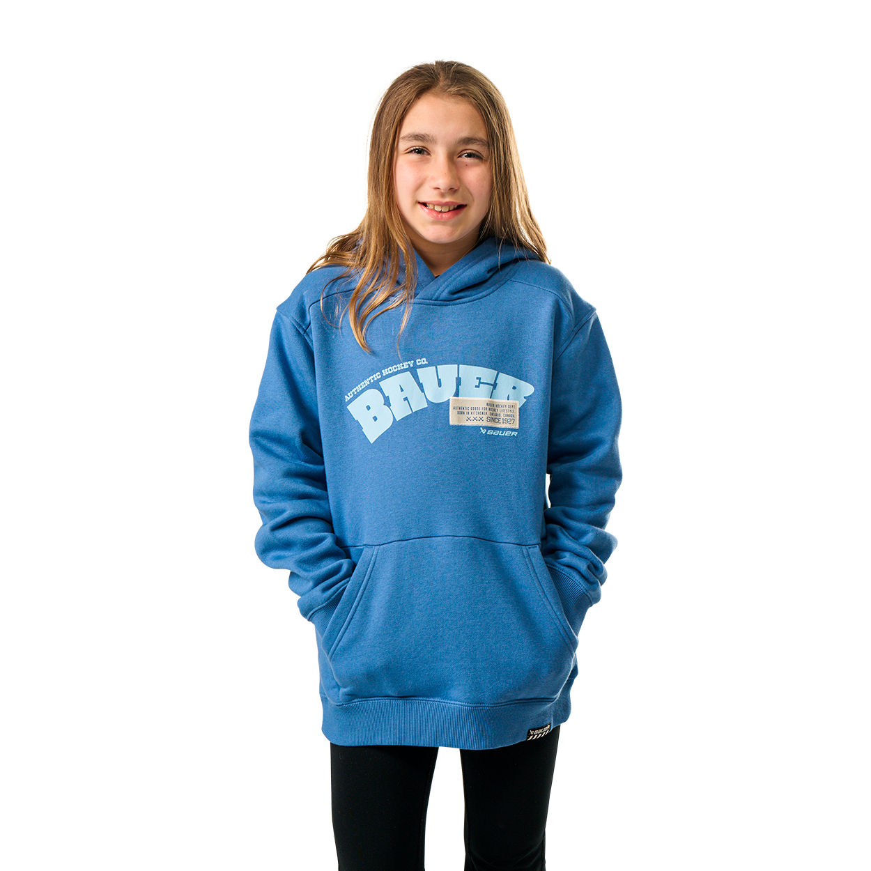 BAUER OVERNIGHT ULTIMATE HOODIE YOUTH BLUE