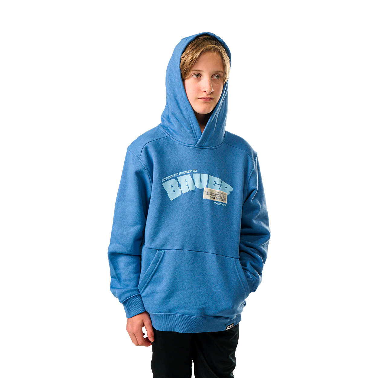 BAUER OVERNIGHT ULTIMATE HOODIE YOUTH BLUE