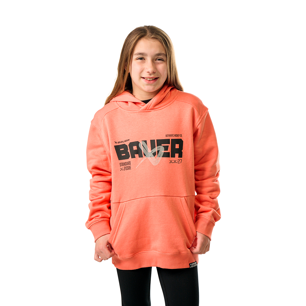 BAUER OVERNIGHT ULTIMATE HOODIE YOUTH CORAL
