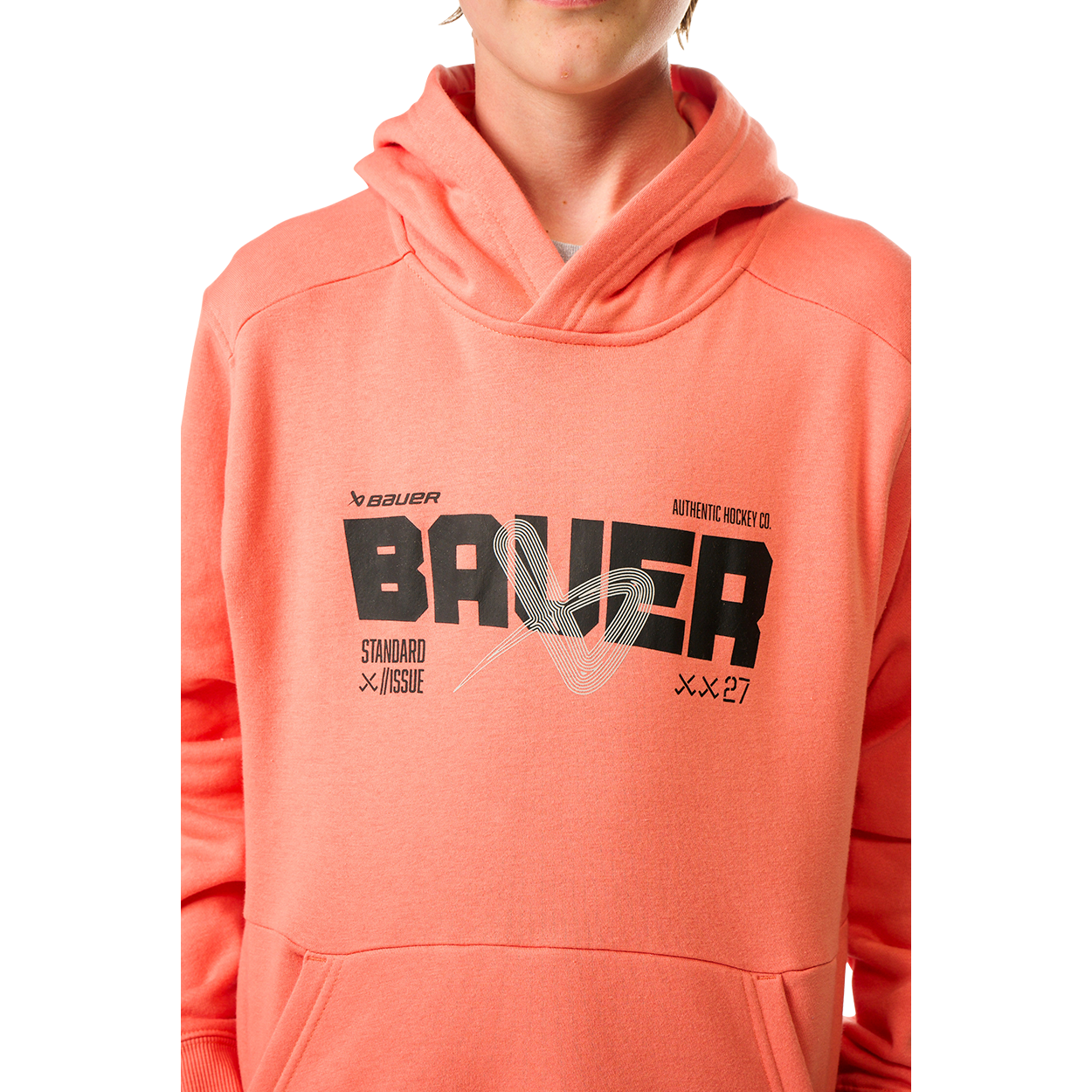 BAUER OVERNIGHT ULTIMATE HOODIE YOUTH CORAL