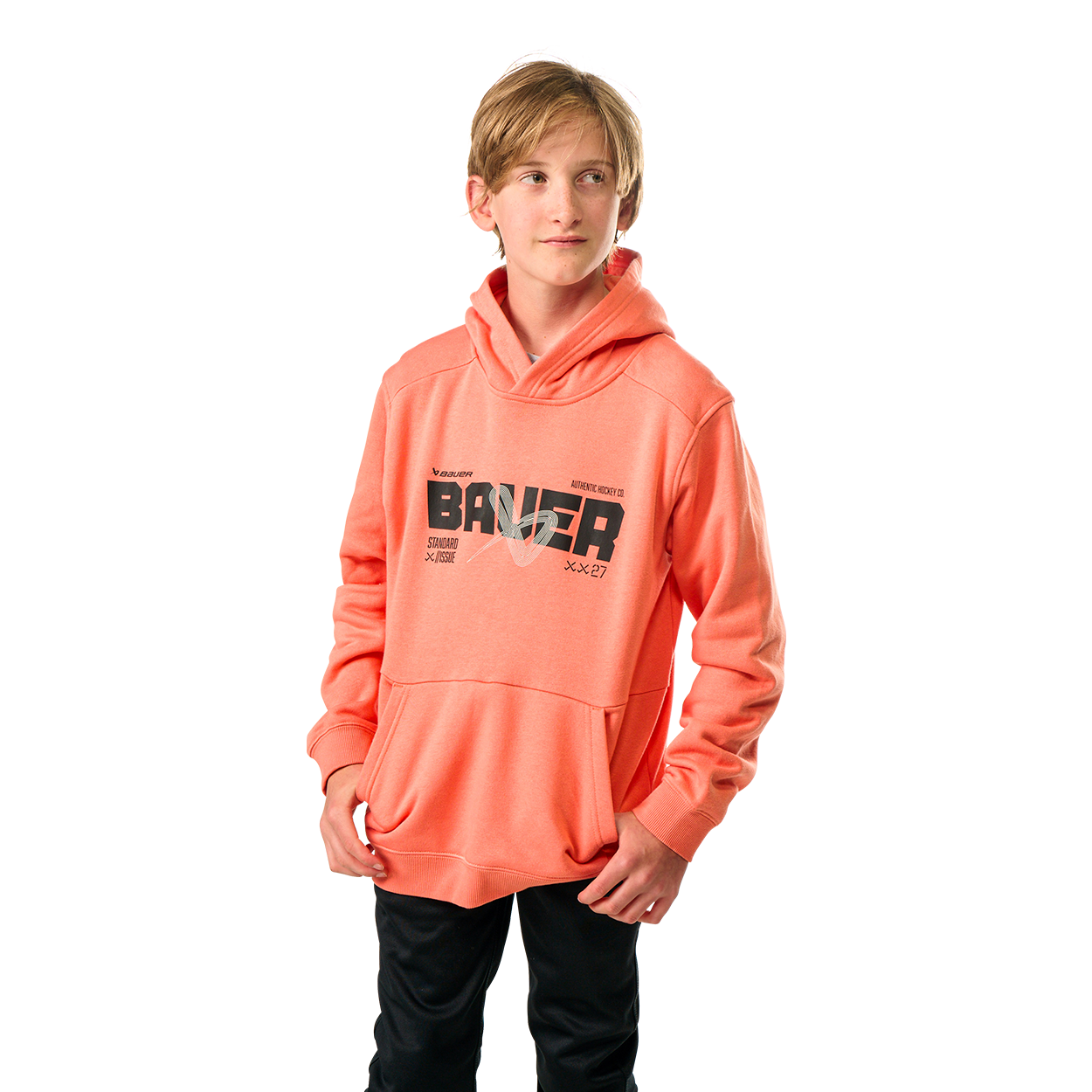 BAUER OVERNIGHT ULTIMATE HOODIE YOUTH CORAL