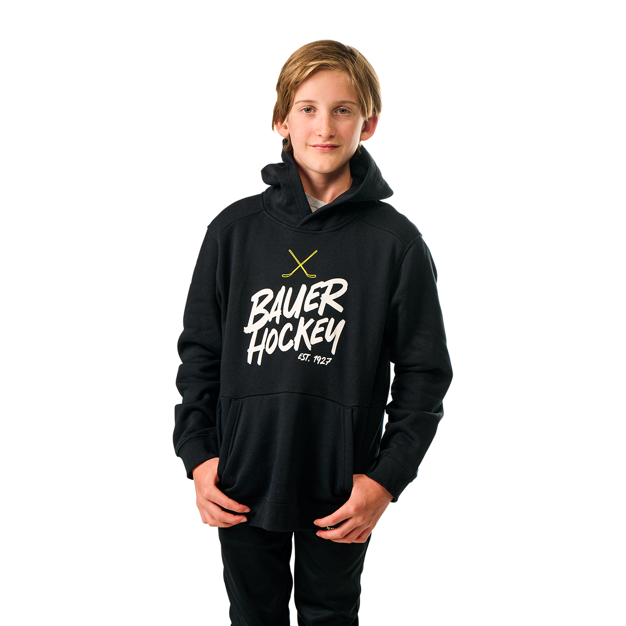 BAUER OVERNIGHT ULTIMATE HOODIE YOUTH BLACK