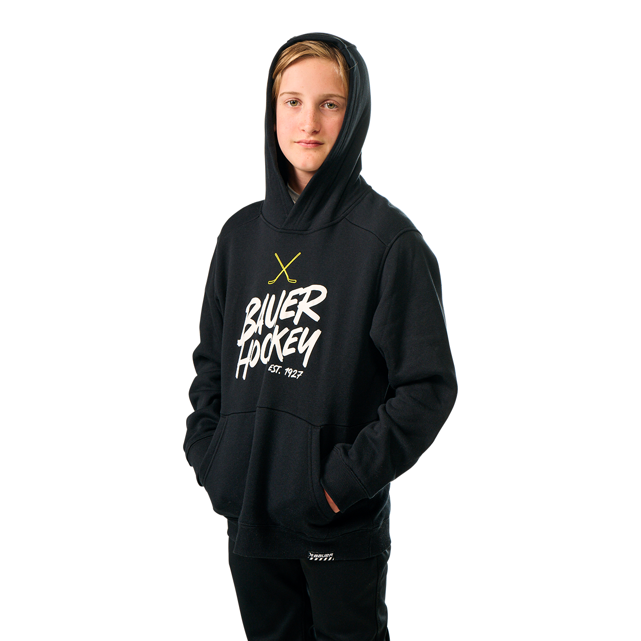BAUER OVERNIGHT ULTIMATE HOODIE YOUTH BLACK