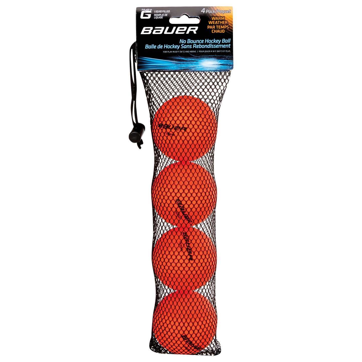 HYDROG NO BOUNCE WARM WEATHER HOCKEY BALLS 4PACK